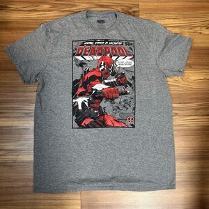 Marvel Deadpool Comic Cover Graphic T-Shirt XL Gray